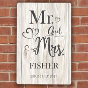 Personalised Mr &amp; Mrs Metal Sign - ForYou.ie