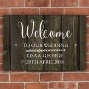 Personalised Walnut Wood Grain Metal Sign - ForYou.ie