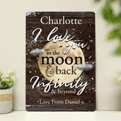 Personalised To the Moon &amp; Back Metal Sign - ForYou.ie
