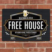 Personalised Free House Black Metal Sign - ForYou.ie