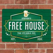 Personalised Free House Green Metal Sign - ForYou.ie