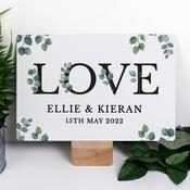 Personalised Botanical LOVE Metal Sign - ForYou.ie