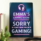 Personalised Gamer Warning Metal Sign - ForYou.ie
