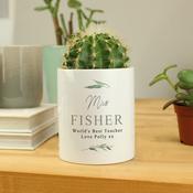 Personalised Free Text Botanical Ceramic Storage Pot - ForYou.ie