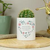 Personalised Floral Heart Ceramic Storage Pot - ForYou.ie