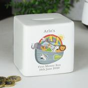 Personalised Noahs Ark Ceramic Square Money Box - ForYou.ie image