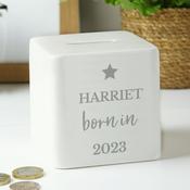 Personalised Born in Money Box - ForYou.ie image