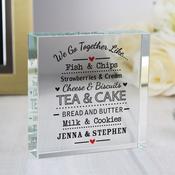 Personalised We Go Together Like... Crystal Token - ForYou.ie