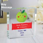 Personalised Apple for the Teacher Crystal Token - ForYou.ie
