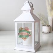 Personalised Floral Heart Mothers Day White Lantern - ForYou.ie