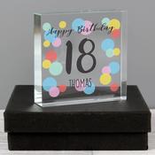 Personalised Birthday Colour Confetti Crystal Token - ForYou.ie