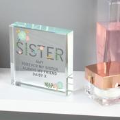 Personalised Floral Sister Crystal Token - ForYou.ie