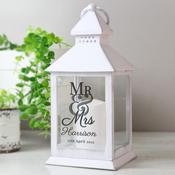 Personalised Mr &amp; Mrs White Lantern - ForYou.ie