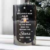 Personalised Miss You Beyond The Stars Smoked Glass LED Candle - ForYou.ie image