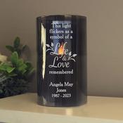 Personalised Life &amp; Love Memorial Smoked LED Candle - ForYou.ie