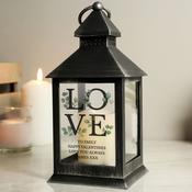 Personalised LOVE LED Black Lantern - ForYou.ie