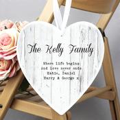 Personalised Rustic Large Wooden Heart Decoration - ForYou.ie