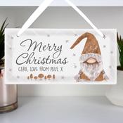 Personalised Christmas Gonk Wooden Sign - ForYou.ie