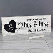 Personalised Rustic Chalk Countdown Wooden Block Sign - ForYou.ie