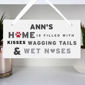 Personalised 'Wagging Tails' Dog Wooden Sign - ForYou.ie image