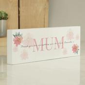 Personalised Floral Sentimental Wooden Block Sign - ForYou.ie