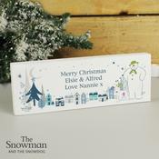 Personalised The Snowman and the Snowdog Wooden Block Sign - ForYou.ie