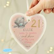 Personalised Me To You Sparkle &amp; Shine Birthday Wooden Heart Decoration - ForYou.ie