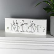 Personalised Botanical Wooden Block Sign - ForYou.ie