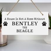 Personalised Paw Print Dog Breed Wooden Sign - ForYou.ie image