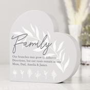 Personalised Leaf Decor Free Standing Heart Ornament - ForYou.ie image