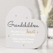 Personalised Grandchildren Free Standing Heart Ornament - ForYou.ie