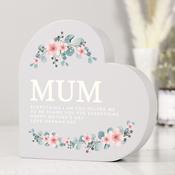 Personalised Floral Free Standing Heart Ornament - ForYou.ie
