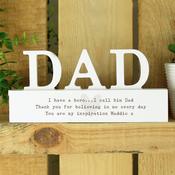 Personalised Free Text Heart Wooden Dad Ornament - ForYou.ie image