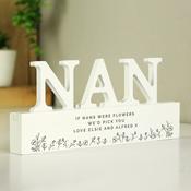 Personalised Floral Wooden Nan Ornament - ForYou.ie image