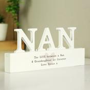 Personalised Free Text Heart Wooden Nan Ornament - ForYou.ie