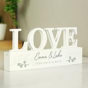 Personalised Botanical Wooden Love Ornament - ForYou.ie