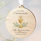 Personalised First Holy Communion Round Wooden Decoration - ForYou.ie