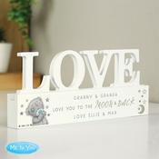 Personalised Me To You Moon and Back Wooden Love Ornament - ForYou.ie