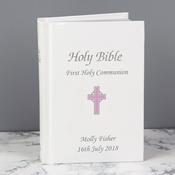 Personalised Pink Cross Bible - ForYou.ie