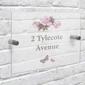Personalised Vintage Rose Acrylic House Sign - ForYou.ie