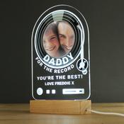 Personalised Record Photo Upload Wooden Based LED Light - ForYou.ie