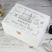 Personalised Sewing Kit White Wooden Keepsake Box - ForYou.ie image