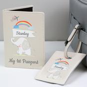 Personalised My 1st Cream Passport Holder &amp; Luggage Tag Set - ForYou.ie