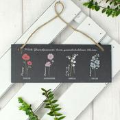 Personalised Flower of the Month Hanging Slate Plaque - ForYou.ie