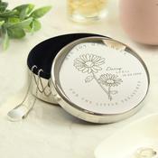 Personalised April Birth Flower Round Trinket Box - ForYou.ie image