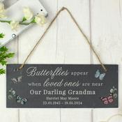 Personalised Memorial Butterflies Appear Slate Hanging Ornament - ForYou.ie