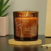 Personalised June Birth Flower Amber Glass Candle - ForYou.ie