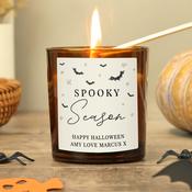 Personalised Spooky Amber Glass Candle - ForYou.ie