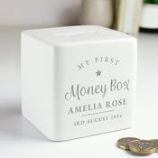 Personalised My First Ceramic Square Money Box - ForYou.ie image