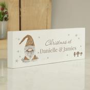 Personalised Christmas Gonk Wooden Block Sign - ForYou.ie